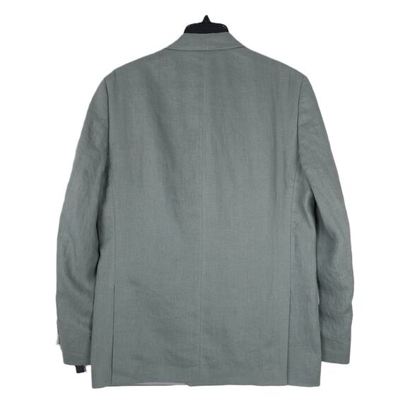 Tommy Hilfiger Men's Modern-Fit 100% Linen Suit Jacket Sage Green Solid 36R NWT - Picture 3 of 7